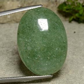 27.80 ct Green Aventurine Gemstone, Aventurine Gem in Oval Cabochon Shape for Sale.