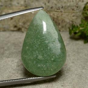 20.62 ct Green Aventurine Gemstone, Aventurine Gem in Pear Cabochon Shape for Sale.