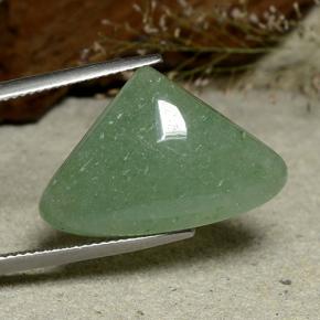 18.66 ct Green Aventurine Gemstone, Aventurine Gem in Pear Cabochon Shape for Sale.