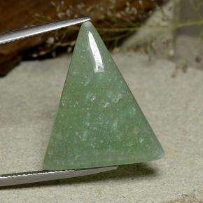 20.16 ct Green Aventurine Gemstone, Aventurine Gem in Trillion Cabochon Shape for Sale.