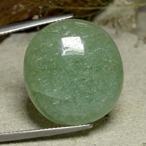 27.70 ct Green Aventurine Gemstone, Aventurine Gem in Oval Cabochon Shape for Sale.