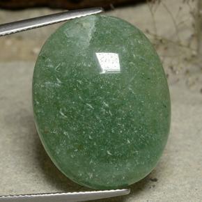 31.07 ct Green Aventurine Gemstone, Aventurine Gem in Oval Cabochon Shape for Sale.