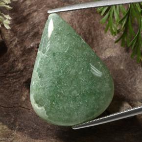 18.14 ct Green Aventurine Gemstone, Aventurine Gem in Pear Cabochon Shape for Sale.