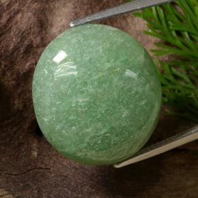 22.18 ct Green Aventurine Gemstone, Aventurine Gem in Oval Cabochon Shape for Sale.