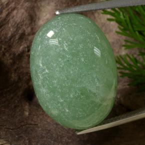 29.10 ct Green Aventurine Gemstone, Aventurine Gem in Oval Cabochon Shape for Sale.