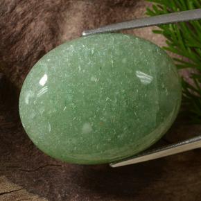 34.85 ct Green Aventurine Stone, Natural Aventurine in Oval Cabochon Shape for Sale