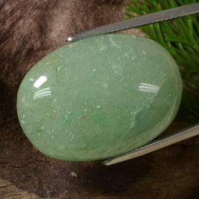 34.82 ct Green Aventurine Stone, Natural Aventurine in Oval Cabochon Shape for Sale