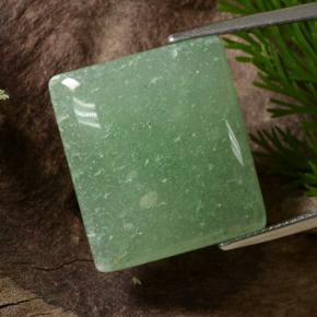 23.41 ct Green Aventurine Gemstone, Aventurine Gem in Baguette Cabochon Shape for Sale.