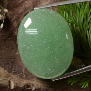 35.77 ct Green Aventurine Gemstone, Aventurine Gem in Oval Cabochon Shape for Sale.