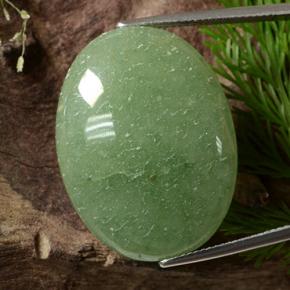 41.75 ct Green Aventurine Gemstone, Aventurine Gem in Oval Cabochon Shape for Sale.