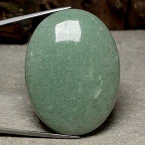 123.68 ct Green Aventurine Gemstone, Aventurine Gem in Oval Cabochon Shape for Sale.