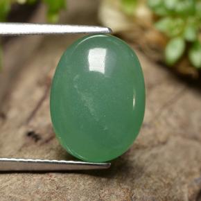 6.05 ct Green Aventurine Gemstone, Aventurine Gem in Oval Cabochon Shape for Sale.