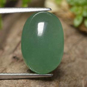 6.92 ct Green Aventurine Gemstone, Aventurine Gem in Oval Cabochon Shape for Sale.