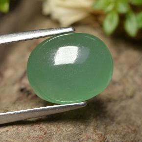 3.88 ct Green Aventurine Stone, Natural Aventurine in Oval Cabochon Shape for Sale