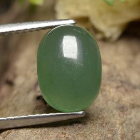 3.63 ct Green Aventurine Gemstone, Aventurine Gem in Oval Cabochon Shape for Sale.
