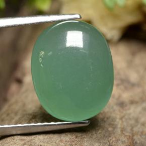 5.74 ct Green Aventurine Gemstone, Aventurine Gem in Oval Cabochon Shape for Sale.