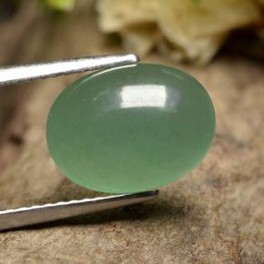 3.42 ct Green Aventurine Stone, Natural Aventurine in Oval Cabochon Shape for Sale