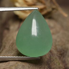 7.63 ct Green Aventurine Gemstone, Aventurine Gem in Pear Cabochon Shape for Sale.