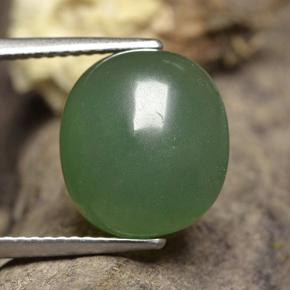 6.23 ct Green Aventurine Gemstone, Aventurine Gem in Oval Cabochon Shape for Sale.