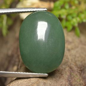19.39 ct Green Aventurine Gemstone, Aventurine Gem in Oval Cabochon Shape for Sale.