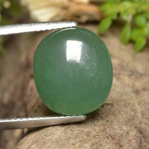 7.52 ct Green Aventurine Gemstone, Aventurine Gem in Oval Cabochon Shape for Sale.