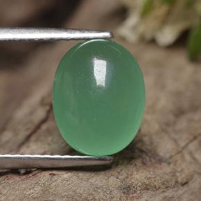 2.96 ct Green Aventurine Gemstone, Aventurine Gem in Oval Cabochon Shape for Sale.