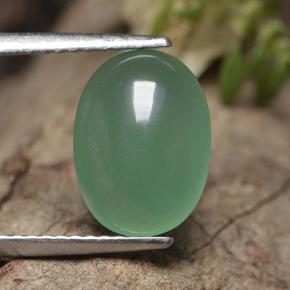 3.10 ct Green Aventurine Gemstone, Aventurine Gem in Oval Cabochon Shape for Sale.