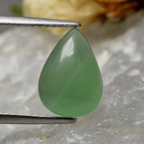 2.14 ct Green Aventurine Gemstone, Aventurine Gem in Pear Cabochon Shape for Sale.