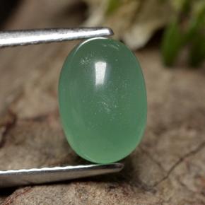 2.18 ct Green Aventurine Gemstone, Aventurine Gem in Oval Cabochon Shape for Sale.