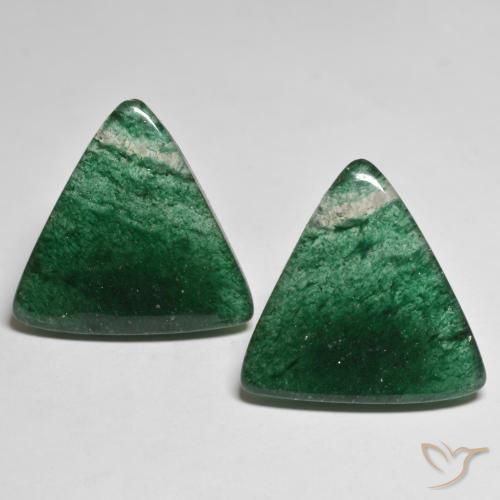 23.02 ct Green Aventurine, 20.2 x 19.6 mm Trillion Cut From Brazil, Photo A