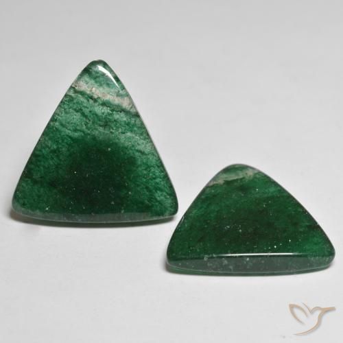 23.02 ctw Green Aventurine Stones, Natural Aventurine in Trillion Cabochon Shape for Sale