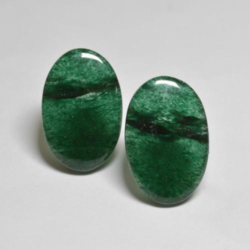 13.04 ctw Green Aventurine Stones, Natural Aventurine in Oval Cabochon Shape for Sale