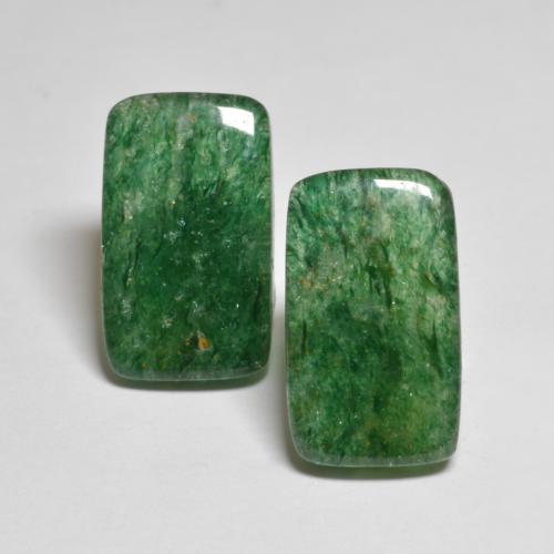 10.83 ctw Green Aventurine Gemstones, Aventurine Gems in Baguette Cabochon Shape for Sale.