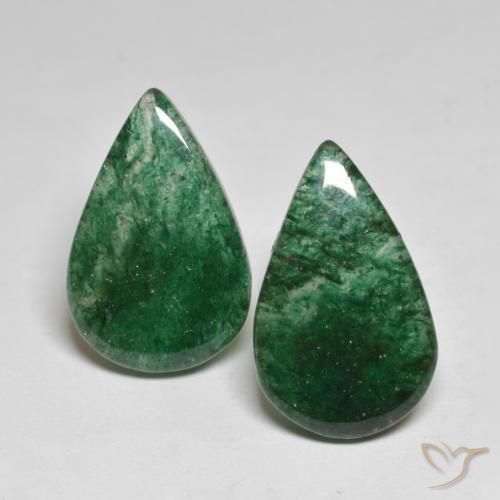 12.89 ct Green Aventurine, 17.9 x 11.8 mm Pear Cut From Brazil, Photo A
