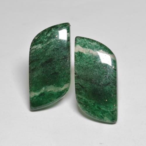 18.68 ctw Green Aventurine Gemstones, Aventurine Gems in Fancy Cabochon Shape for Sale.