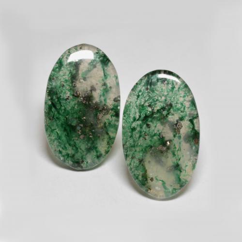 16.57 ctw Green Aventurine Gemstones, Aventurine Gems in Oval Cabochon Shape for Sale.