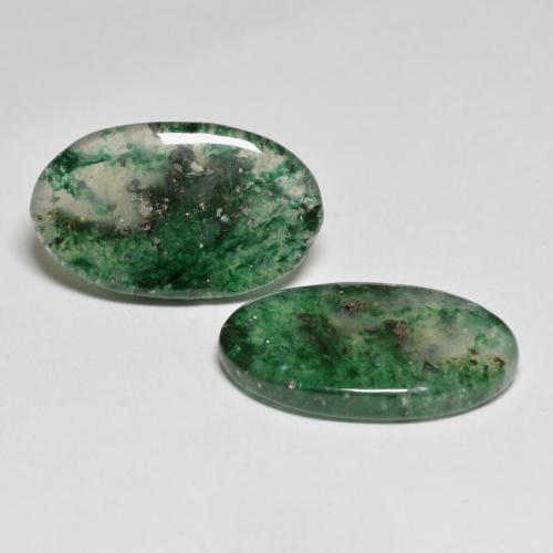 16.57 ctw Green Aventurine Stones, Natural Aventurine in Oval Cabochon Shape for Sale