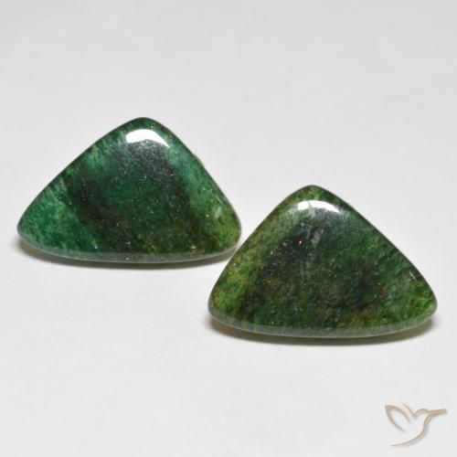 12.29 ct Green Aventurine, 17.8 x 11.7 mm Trillion Cut From Brazil, Photo A