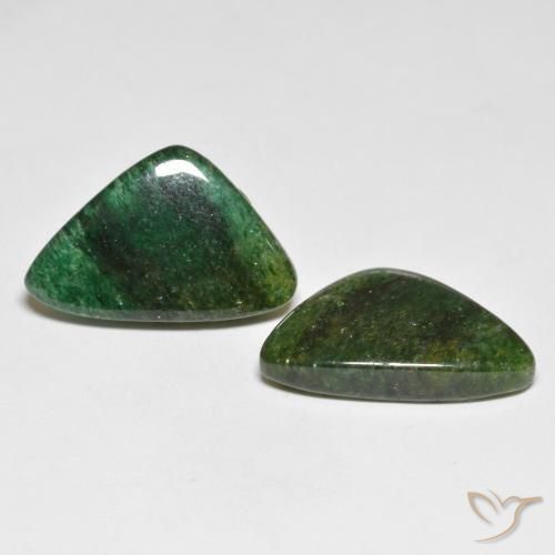 12.29 ctw Green Aventurine Stones, Natural Aventurine in Trillion Cabochon Shape for Sale