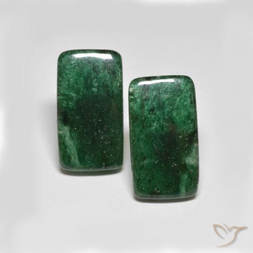 16.76 ct Green Aventurine, 17.9 x 9.8 mm Baguette Cut From Brazil, Photo A