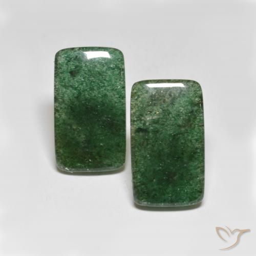 14.17 ct Green Aventurine, 17.3 x 10 mm Baguette Cut From Brazil, Photo A