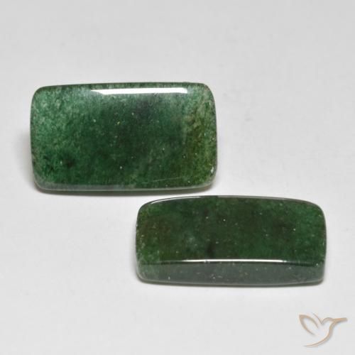 14.17 ctw Green Aventurine Stones, Natural Aventurine in Baguette Cabochon Shape for Sale