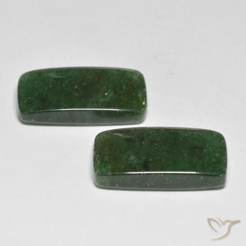 Aventurine Gemstones in 17.3 x 10 mm Size for Sale, Aventurine Stones in Intense Green Color