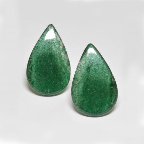 Vert moyen Aventurine gemme - 5.2ct Poire cabochon (ID: 576037)