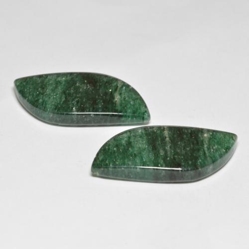 Aventurine Gemstones in 24.2 x 12.5 mm Size for Sale, Aventurine Stones in Dark Green Color
