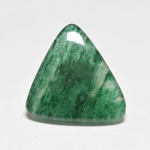 7.16 ct Green Aventurine Gemstone, Aventurine Gem in Trillion Cabochon Shape for Sale.
