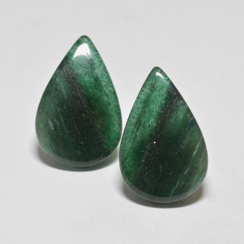 12.19 ctw Green Aventurine Gemstones, Aventurine Gems in Pear Cabochon Shape for Sale.