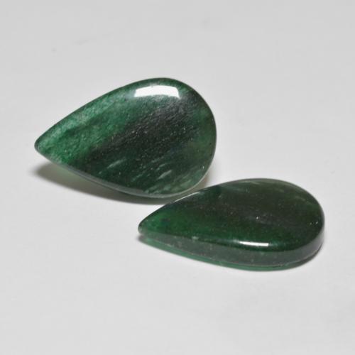 12.19 ctw Green Aventurine Stones, Natural Aventurine in Pear Cabochon Shape for Sale