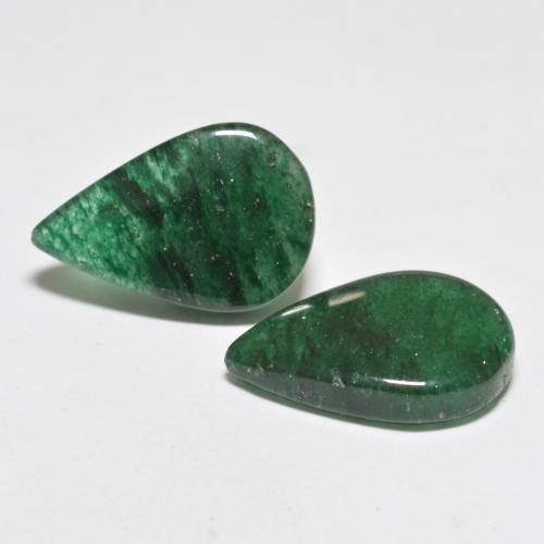 12.03 ctw Green Aventurine Stones, Natural Aventurine in Pear Cabochon Shape for Sale