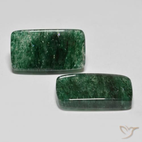 14.76 ct Green Aventurine, 17 x 10 mm Baguette Cut From Brazil, Photo A